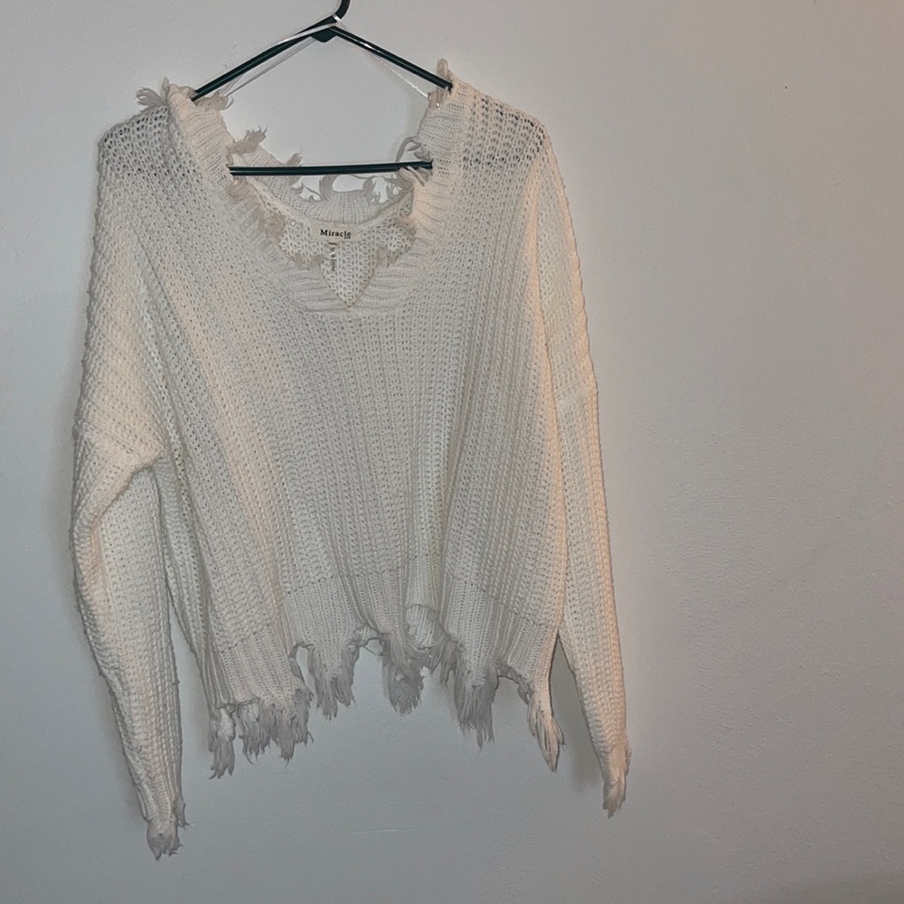 White off the shoulder sweater